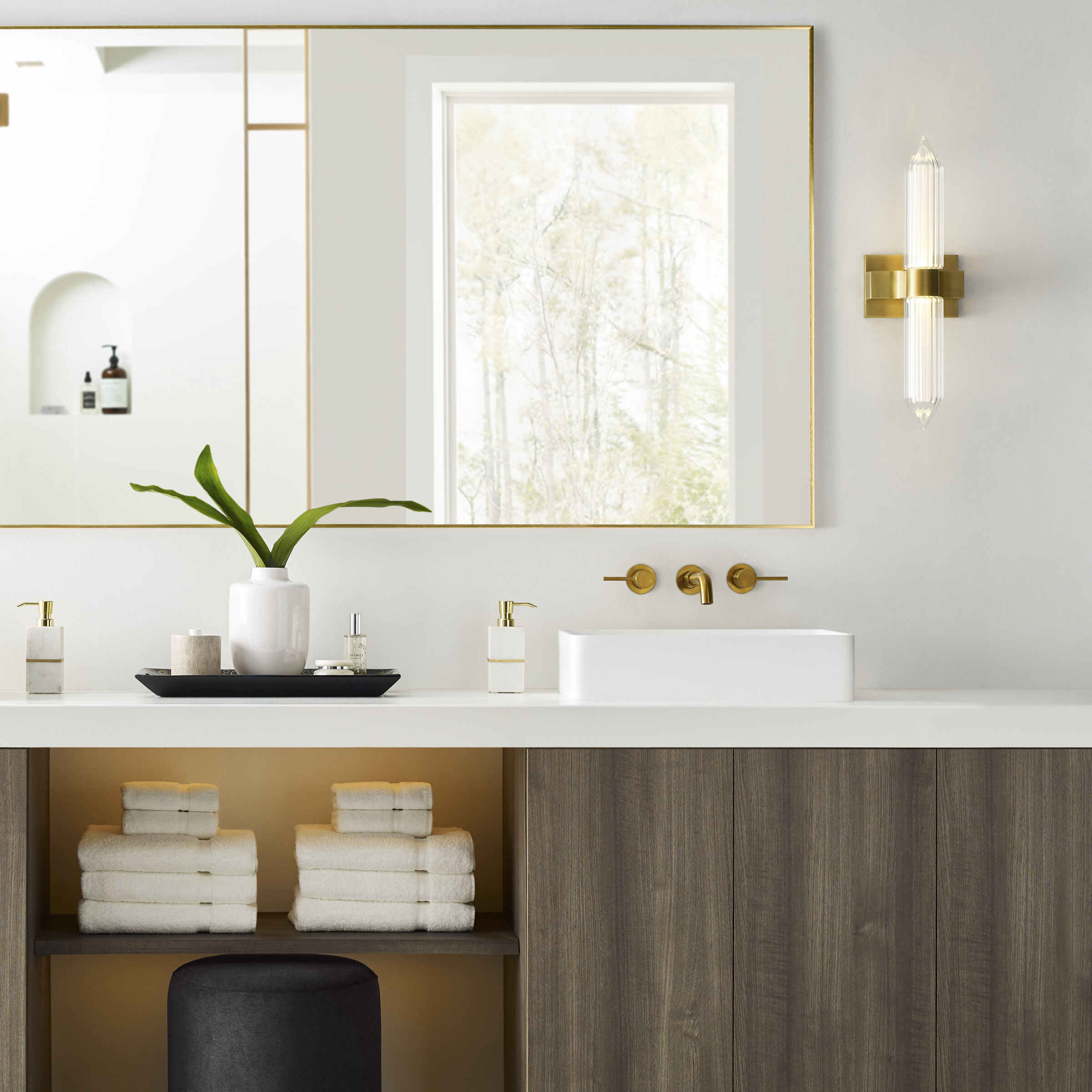 Avroko Langston LED 3.9 inch Plated Brass ADA Wall Sconce Wall Light in 120V, Integrated LED