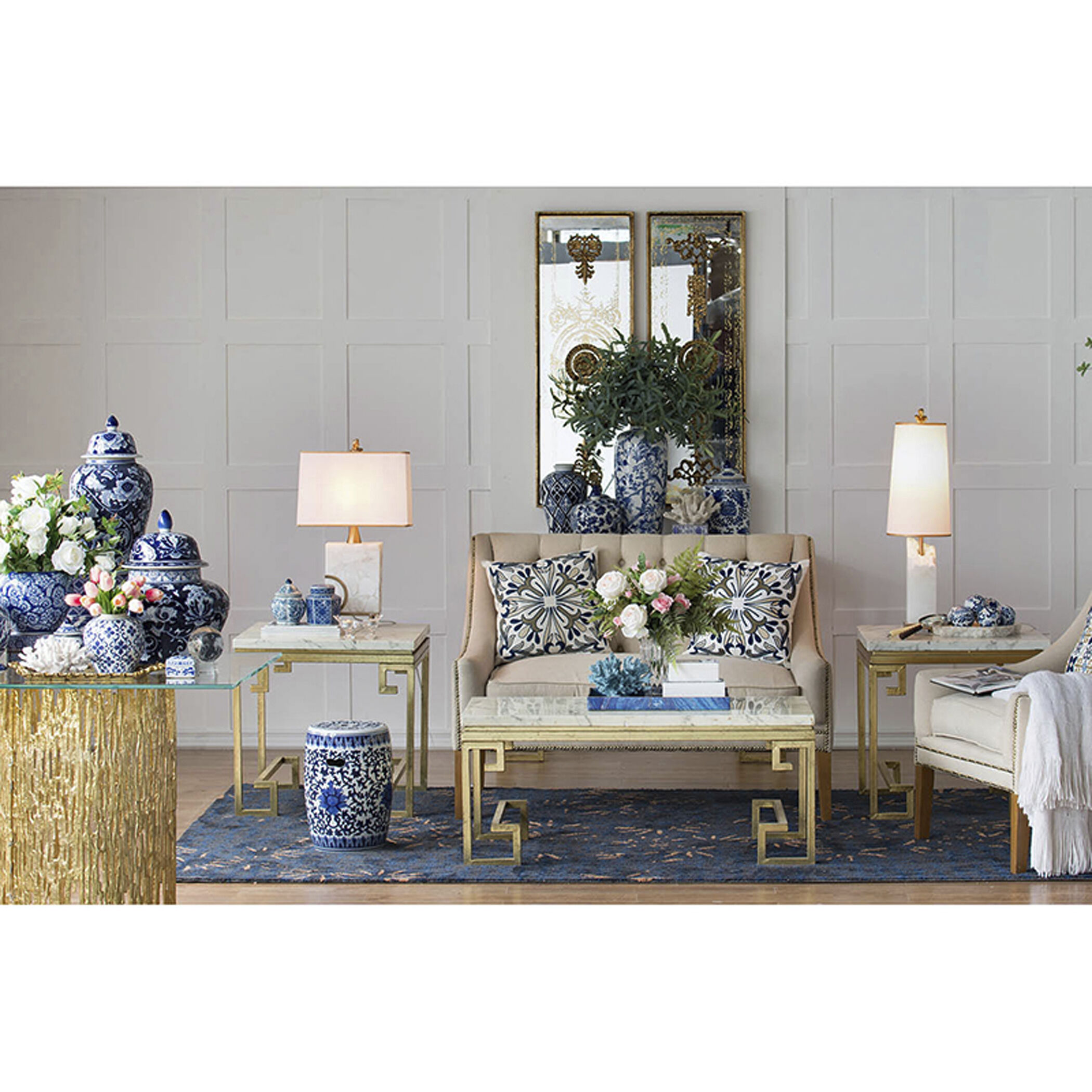 Anita 48 X 15.9 inch Clear and Gold Wall Mirror