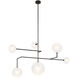 AERIN Linnea LED 58.75 inch Modern Iron Chandelier Ceiling Light in Soft Etched Glass