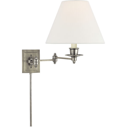 Studio VC Swing Arm Sconce 18.5 inch 100.00 watt Antique Nickel Triple Swing Arm Wall Lamp Wall Light in Linen 2