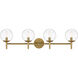 Auresa 4 Light 35 inch Soft Brass Bath Light Wall Light