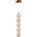 Alora Mood Bijou LED 4.38 inch Aged Gold and Opal Matte Glass Pendant Ceiling Light