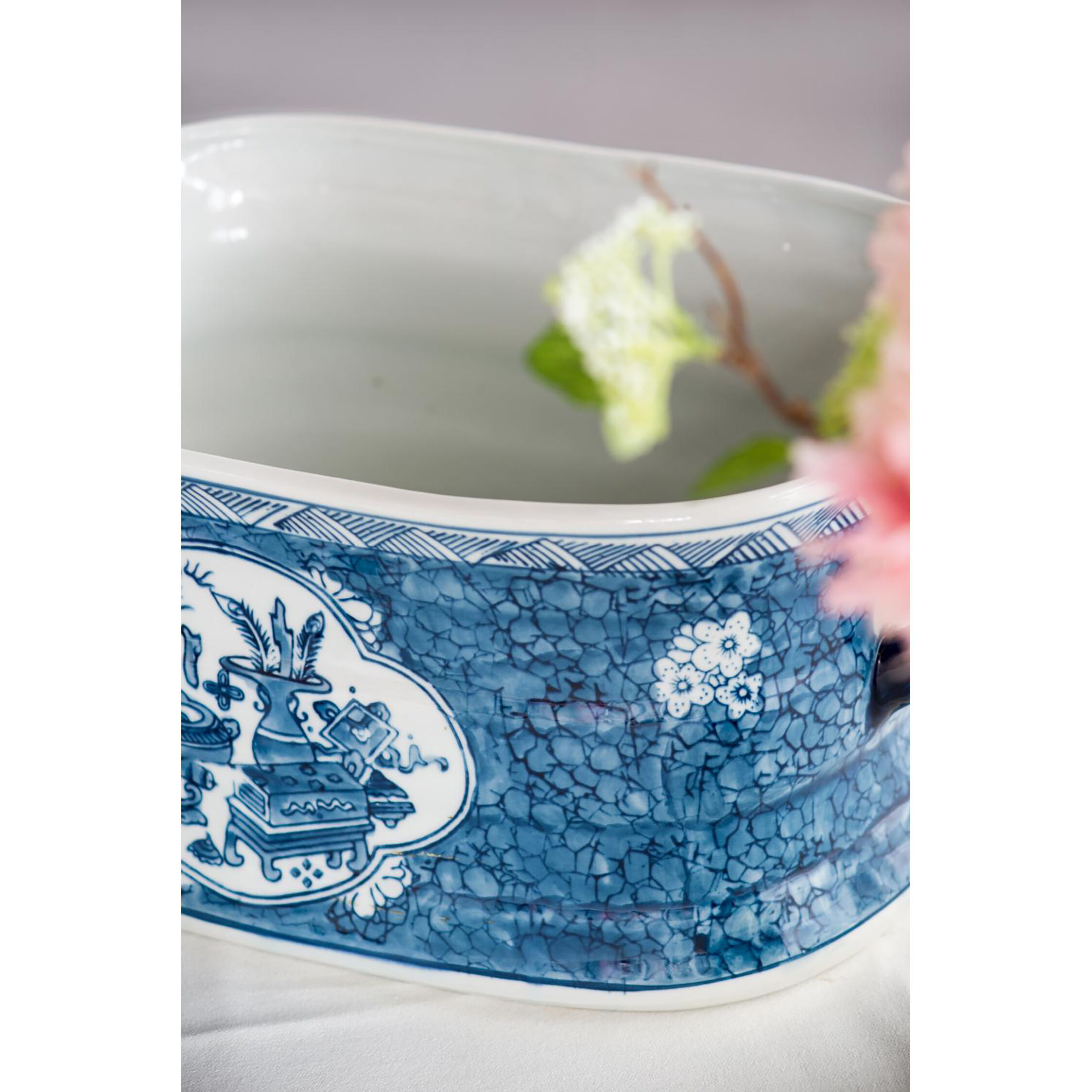 Kelda Blue and White Planter, Set of 2