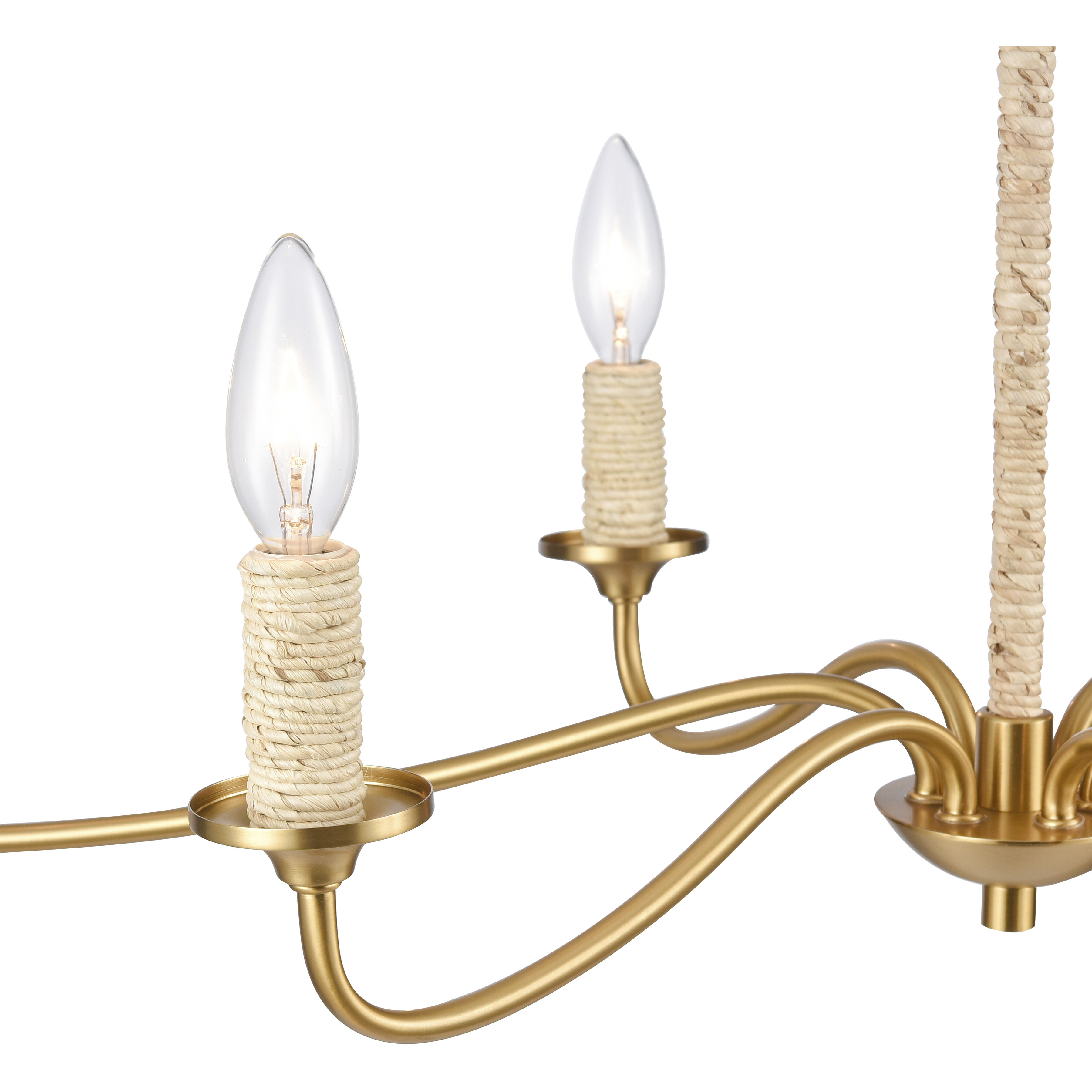 Abaca 6 Light 32 inch Brushed Gold Chandelier Ceiling Light