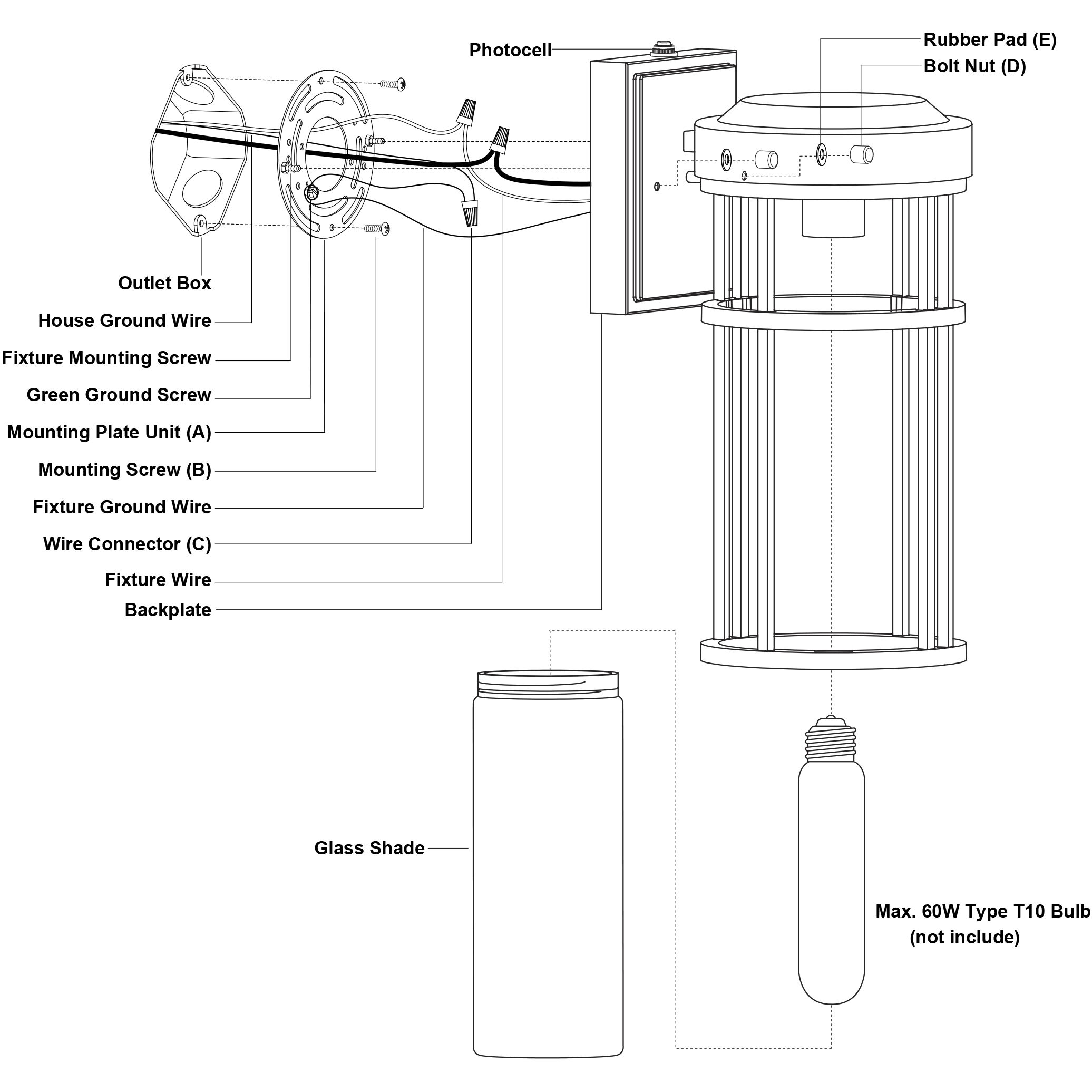Crestline LED 14 inch Textured Black Outdoor Wall