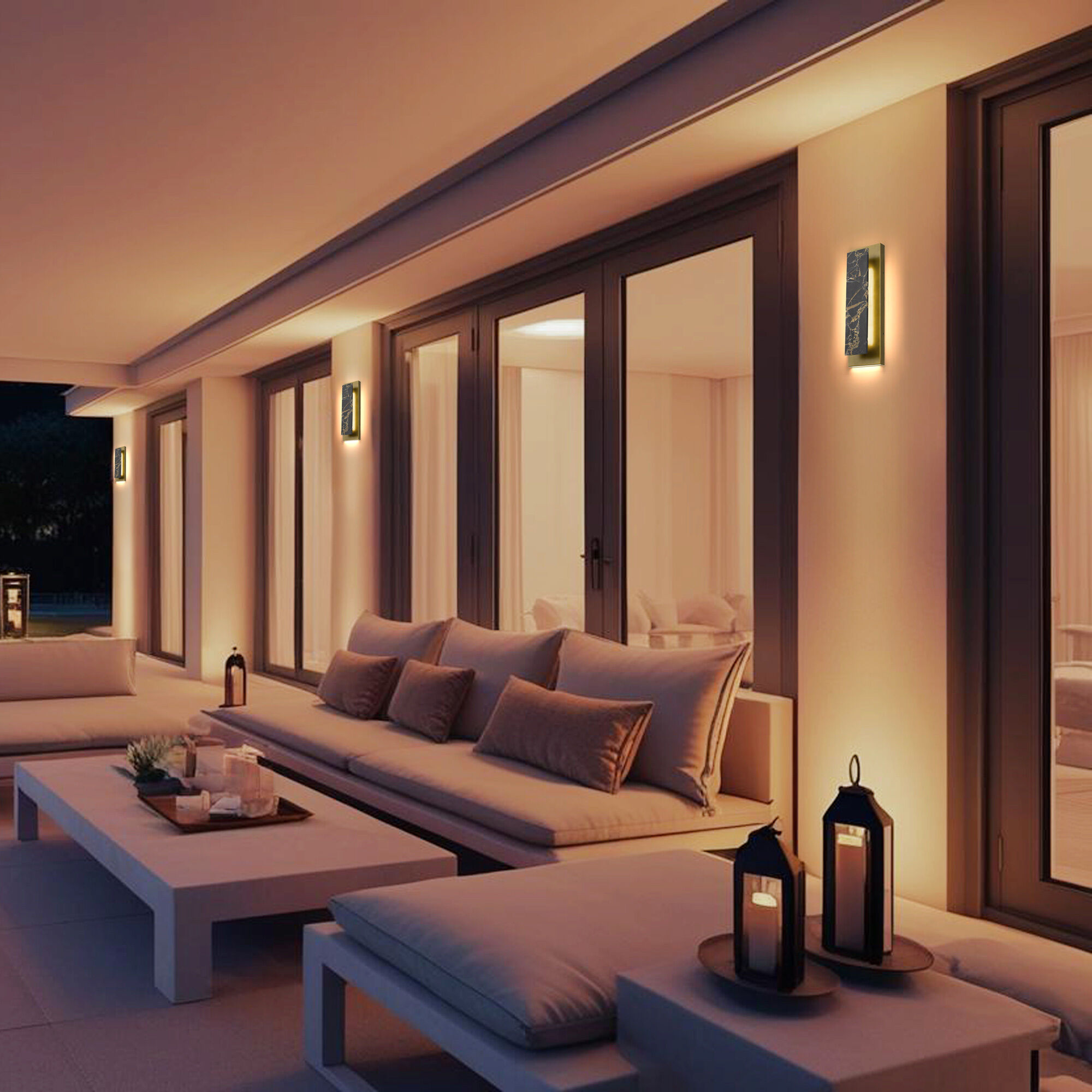 Zoey LED 18 inch Painted Antique Brass Outdoor Wall Sconce