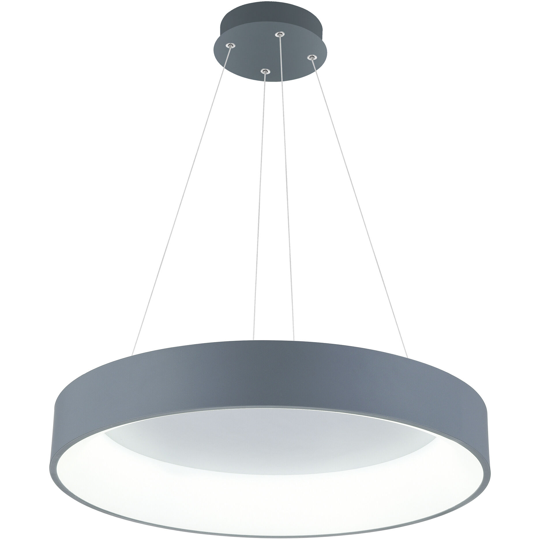 Arenal LED 24 inch Grey and White Drum Shade Pendant Ceiling Light in Gray and White