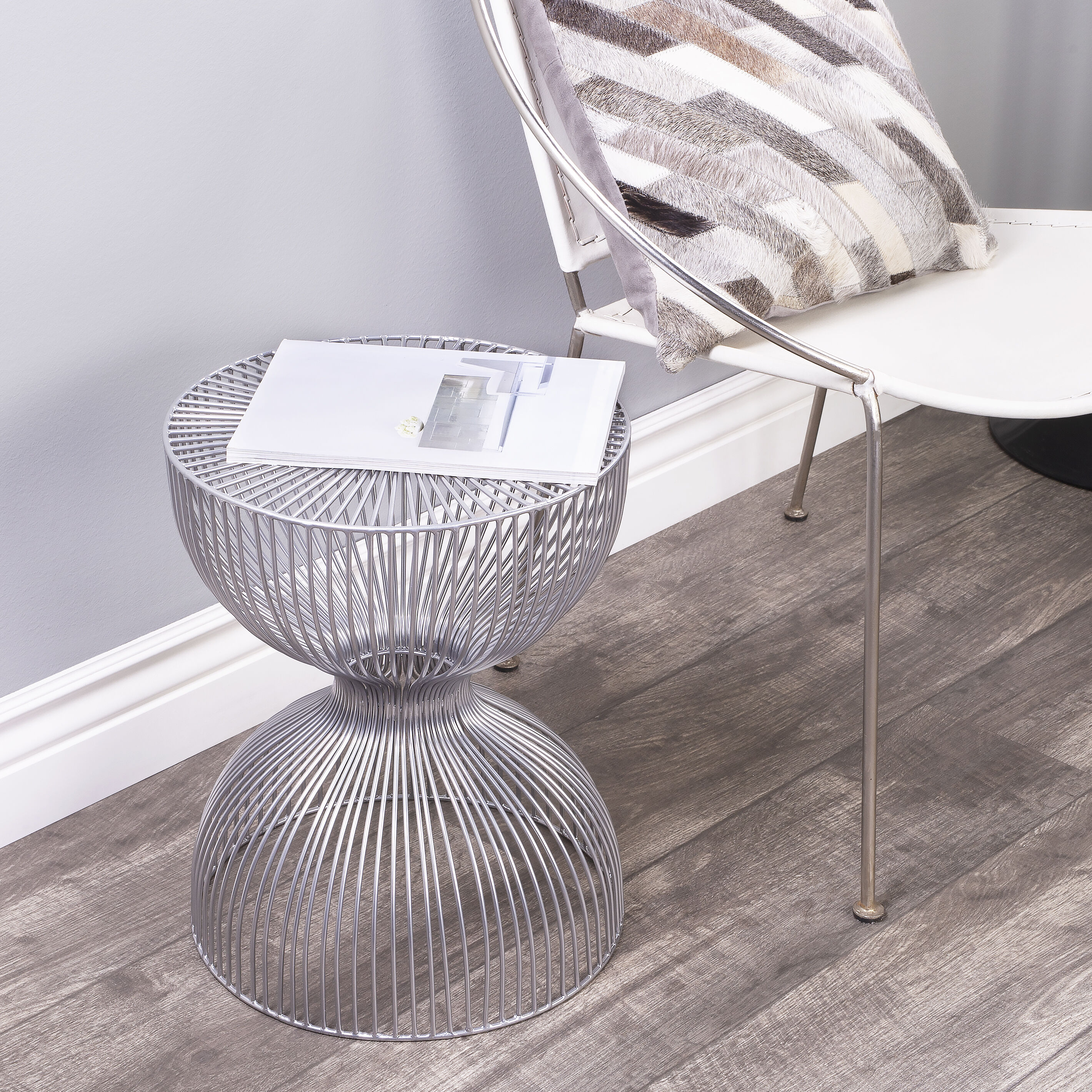Nicholas Silver Metal End or Side Table