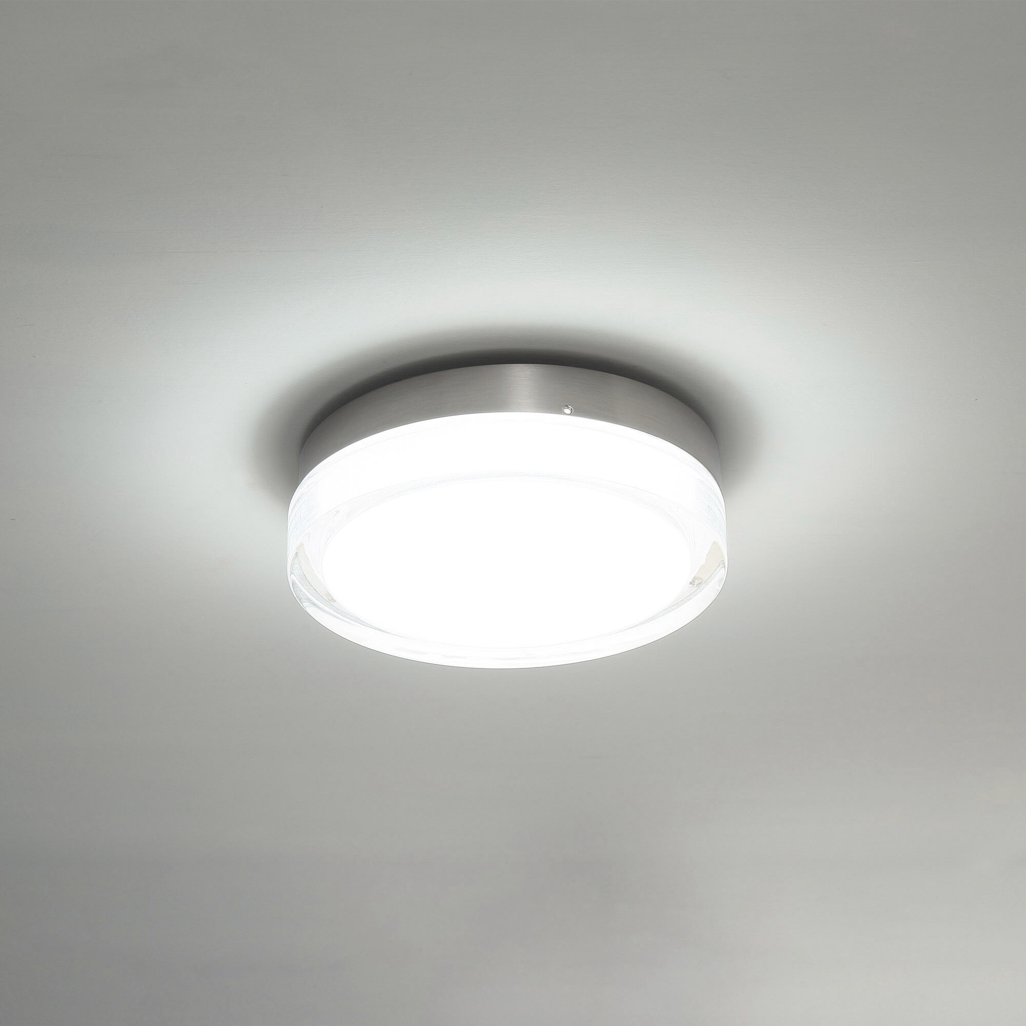 Dot LED 8.88 inch Stainless Steel Flush Mount Ceiling Light in 3000K, dweLED