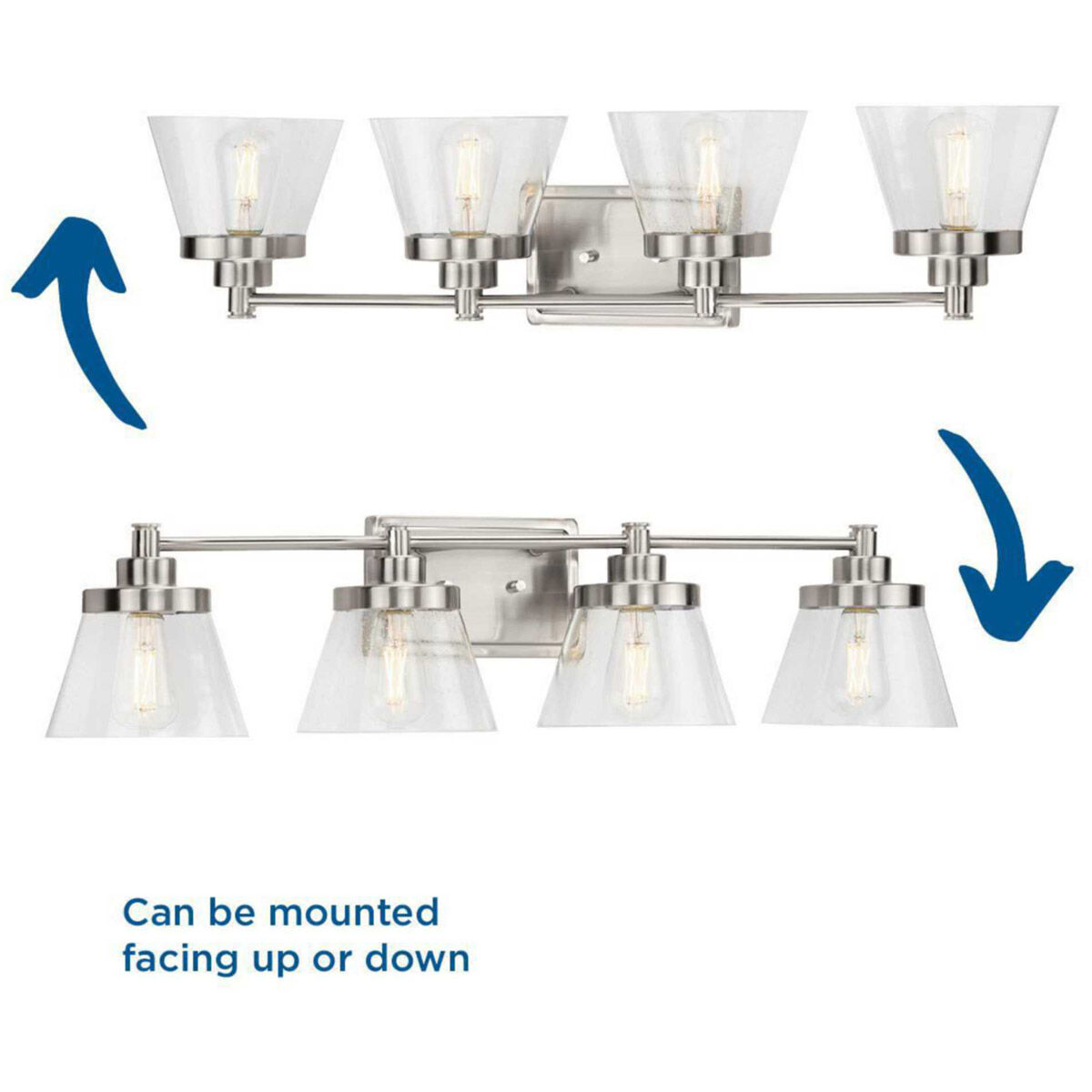 Hinton 4 Light 34 inch Brushed Nickel Bath Vanity Wall Light