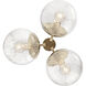Silvarious 3 Light Champagne Bronze Chandelier/Semi Flush Ceiling Light