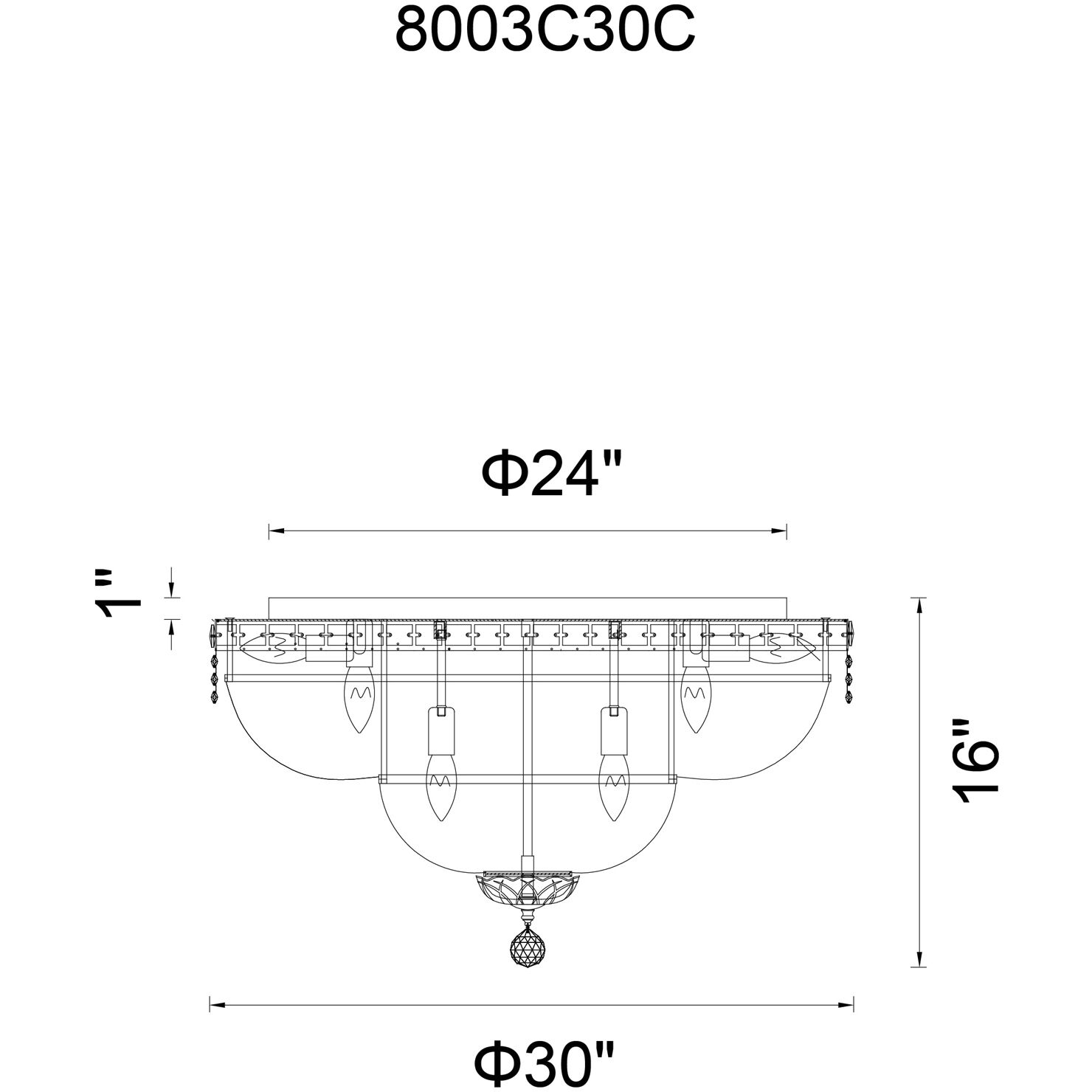Stefania 16 Light 30 inch Chrome Bowl Flush Mount Ceiling Light