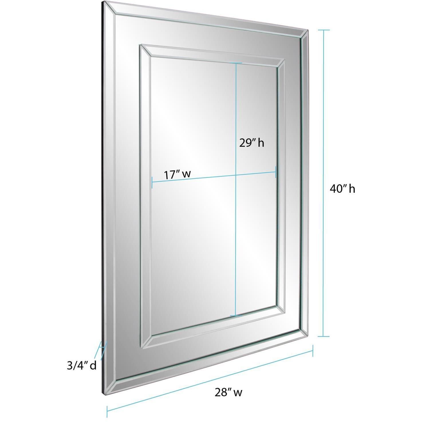 Del Noble 40 X 28 inch Clear Mirror