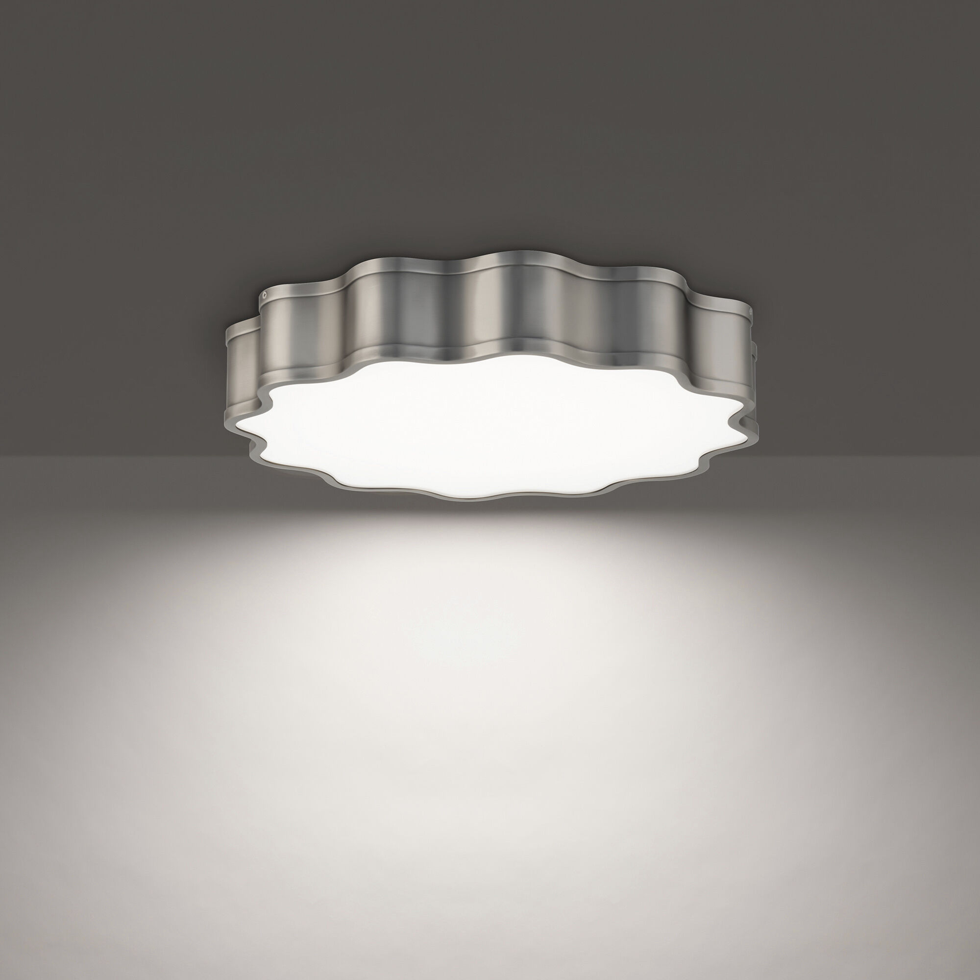 Vaughan LED 20 inch Brushed Nickel Flush Mount Ceiling Light, dweLED