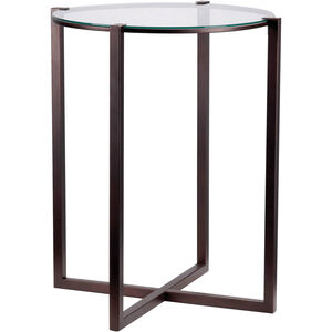 Lodin 27 X 23 inch Satin Bronze With Clear Tempered Glass Side Table