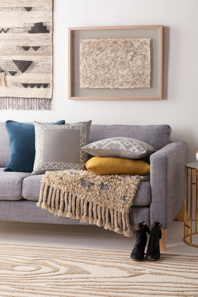 Ethiopia 18 X 18 inch Light Gray Pillow Kit, Square