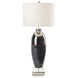 John-Richard Smoky Soft Blue Crackle Table Lamp Portable Light JRL-9970 - Open Box