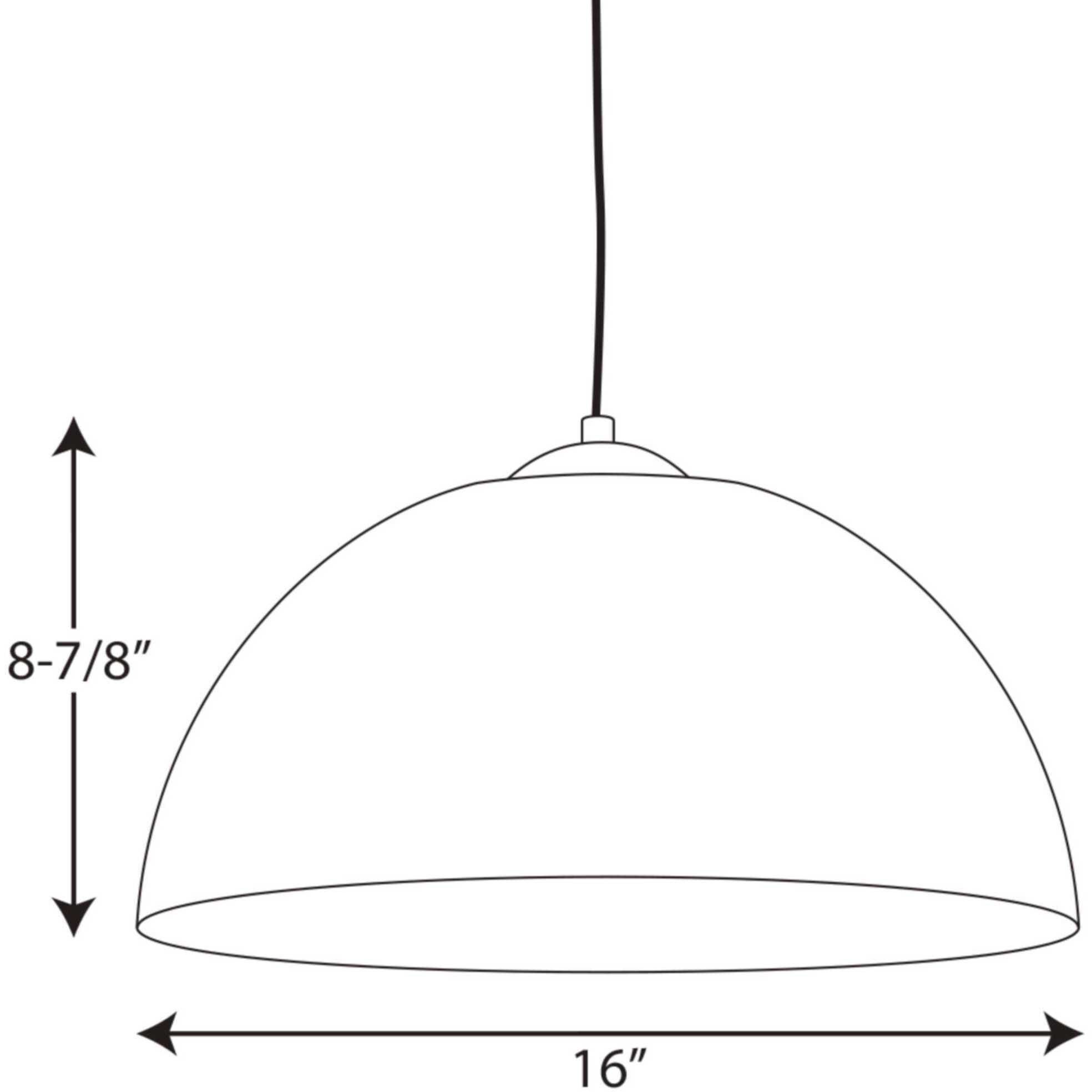 Dome LED LED 16 inch Satin Aluminum Pendant Ceiling Light, Progress LED