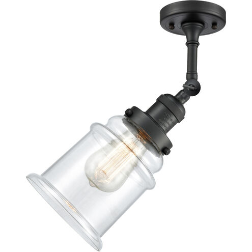 Franklin Restoration Canton LED 6.5 inch Matte Black Sconce Wall Light in Clear Glass, Franklin Restoration