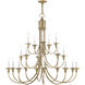 Cranford 20 Light 42 inch Antique Brass Foyer Chandelier Ceiling Light