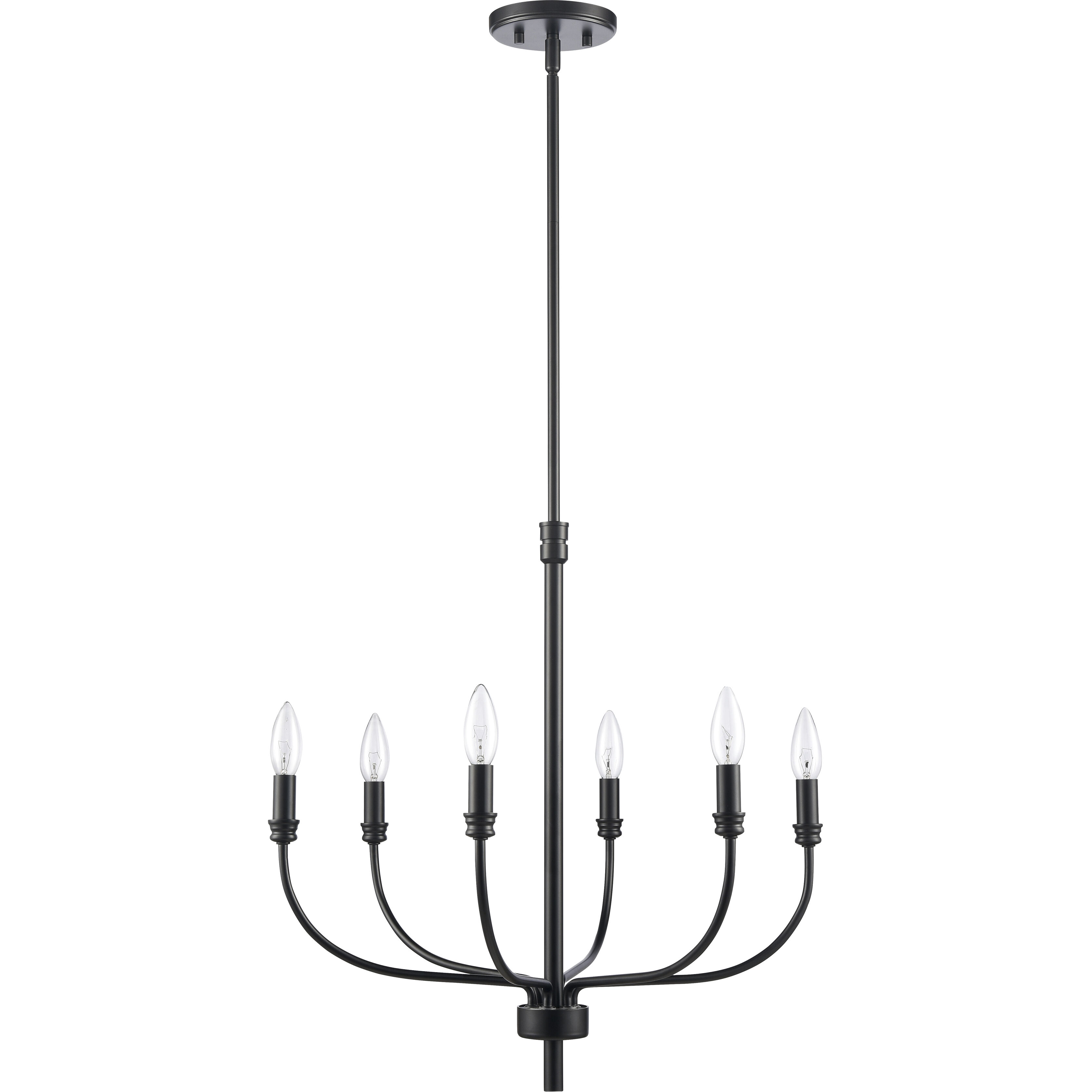 Newland 6 Light 21 inch Matte Black Chandelier Ceiling Light