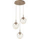 Aster LED LED Novel Brass Chandelier Ceiling Light, Round Multi-Pendant