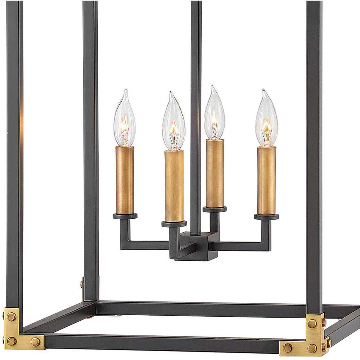 Louis 4 Light 17.5 inch Satin Black Chandelier Ceiling Light