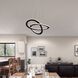 Wave LED 19.7 inch Black Chandelier Ceiling Light