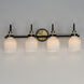 Milk 4 Light 30.5 inch Satin Brass Bath Vanity Light Wall Light in Black and Satin Brass