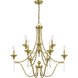 Joules 9 Light 32 inch Aged Brass Chandelier Ceiling Light