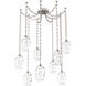 Ellisse 9 Light 15.5 inch Beige Silver Swag Multi-Pendant Ceiling Light in Optic Rib Clear, Oval Chain