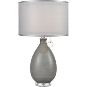 Clothilde 26 inch 100.00 watt Gray with Clear Table Lamp Portable Light