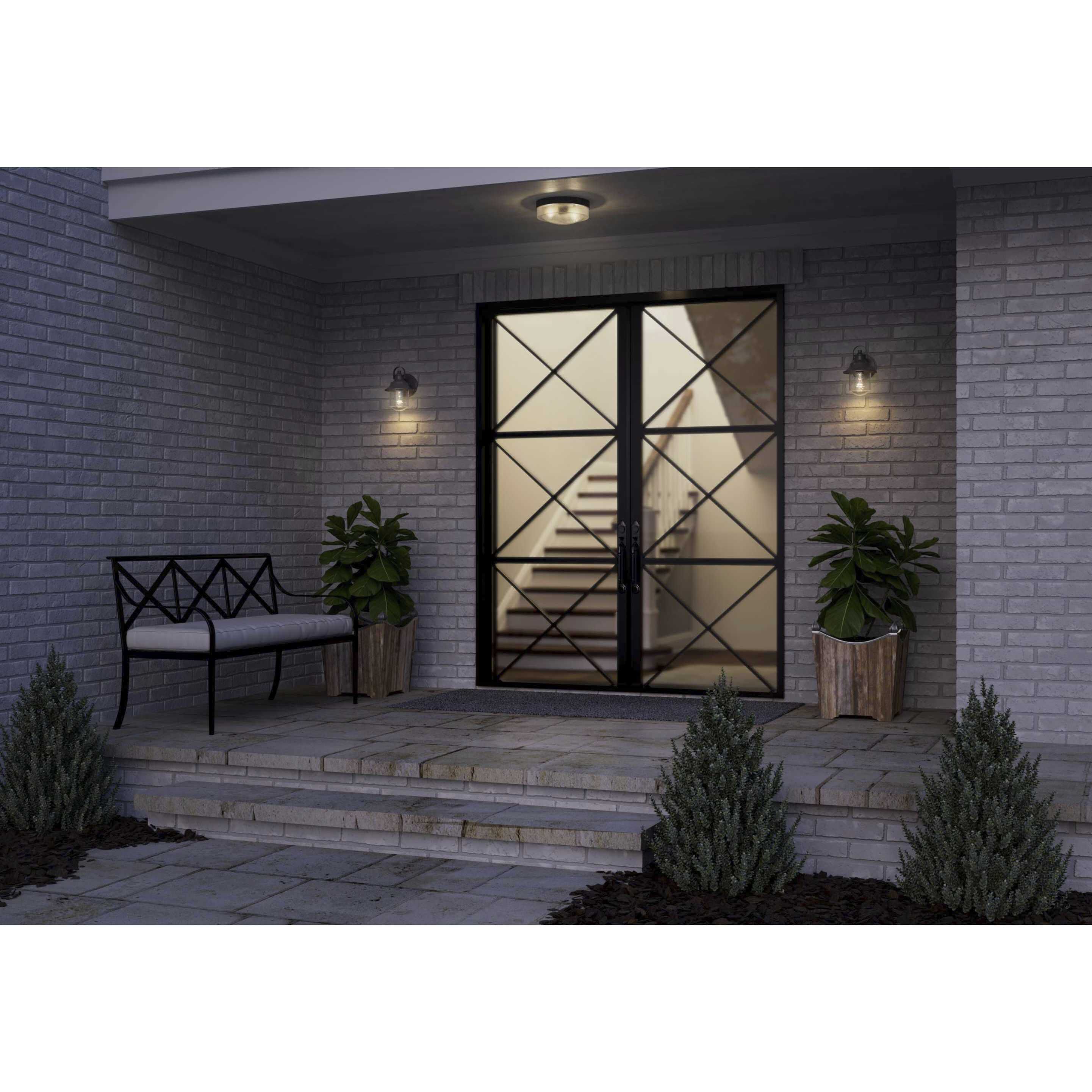 Weldon 2 Light 11 inch Textured Black Outdoor Flush Mount