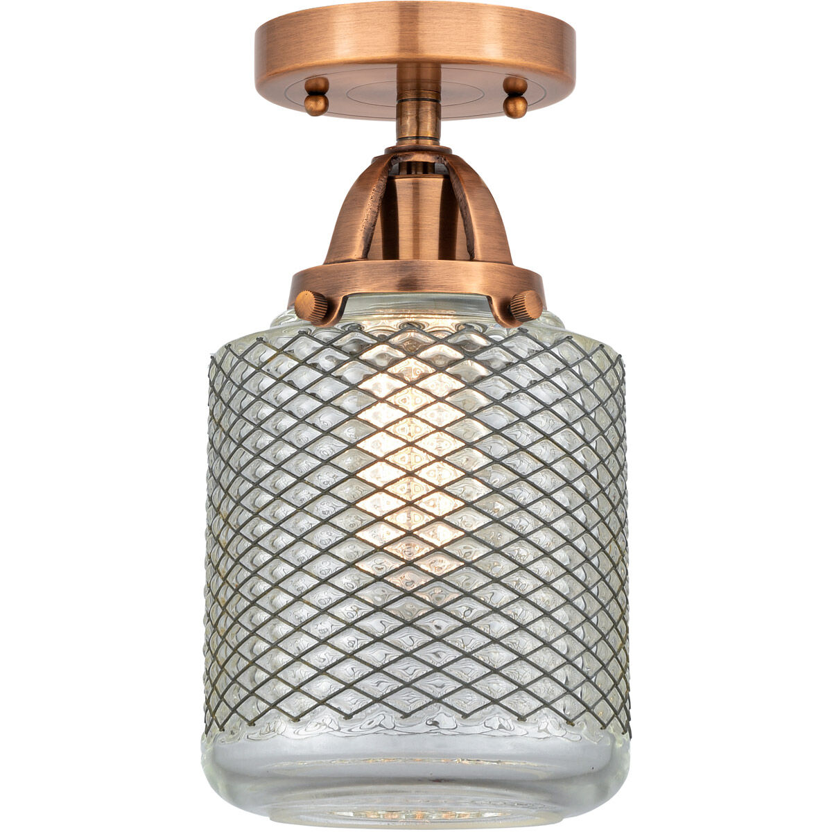 Nouveau 2 Stanton 1 Light 6 inch Antique Copper Semi-Flush Mount Ceiling Light