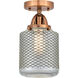 Nouveau 2 Stanton 1 Light 6 inch Antique Copper Semi-Flush Mount Ceiling Light