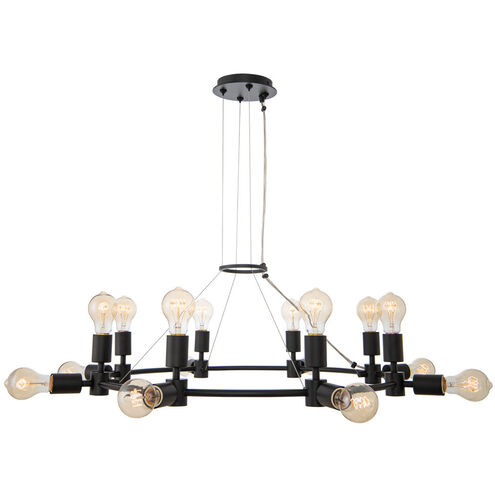 Union 16 Light 32 inch Matte Black Chandelier Ceiling Light