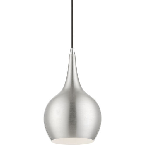 Andes 1 Light 8 inch Brushed Nickel with Polished Chrome Accents Mini Pendant Ceiling Light