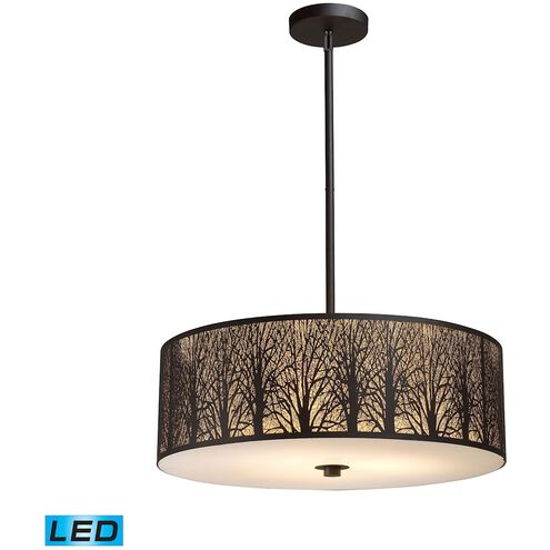 Woodland Sunrise LED 24 inch Aged Bronze Chandelier Ceiling Light