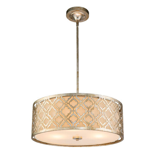 Arabella 3 Light 21 inch Antique Silver Kitchen Pendant to Semi Flush Ceiling Light, Flambeau
