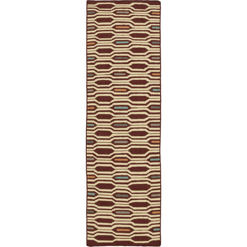 Frontier 96 X 30 inch Rust, Butter, Teal, Dark Green, Camel Rug