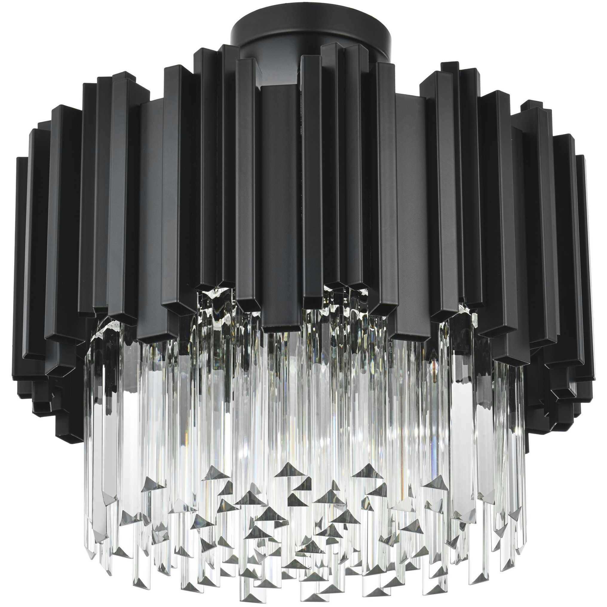 Willow 4 Light 16 inch Black Flush Mount Ceiling Light