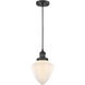 Franklin Restoration Bullet 1 Light 7 inch Matte Black Mini Pendant Ceiling Light in Incandescent, Matte White