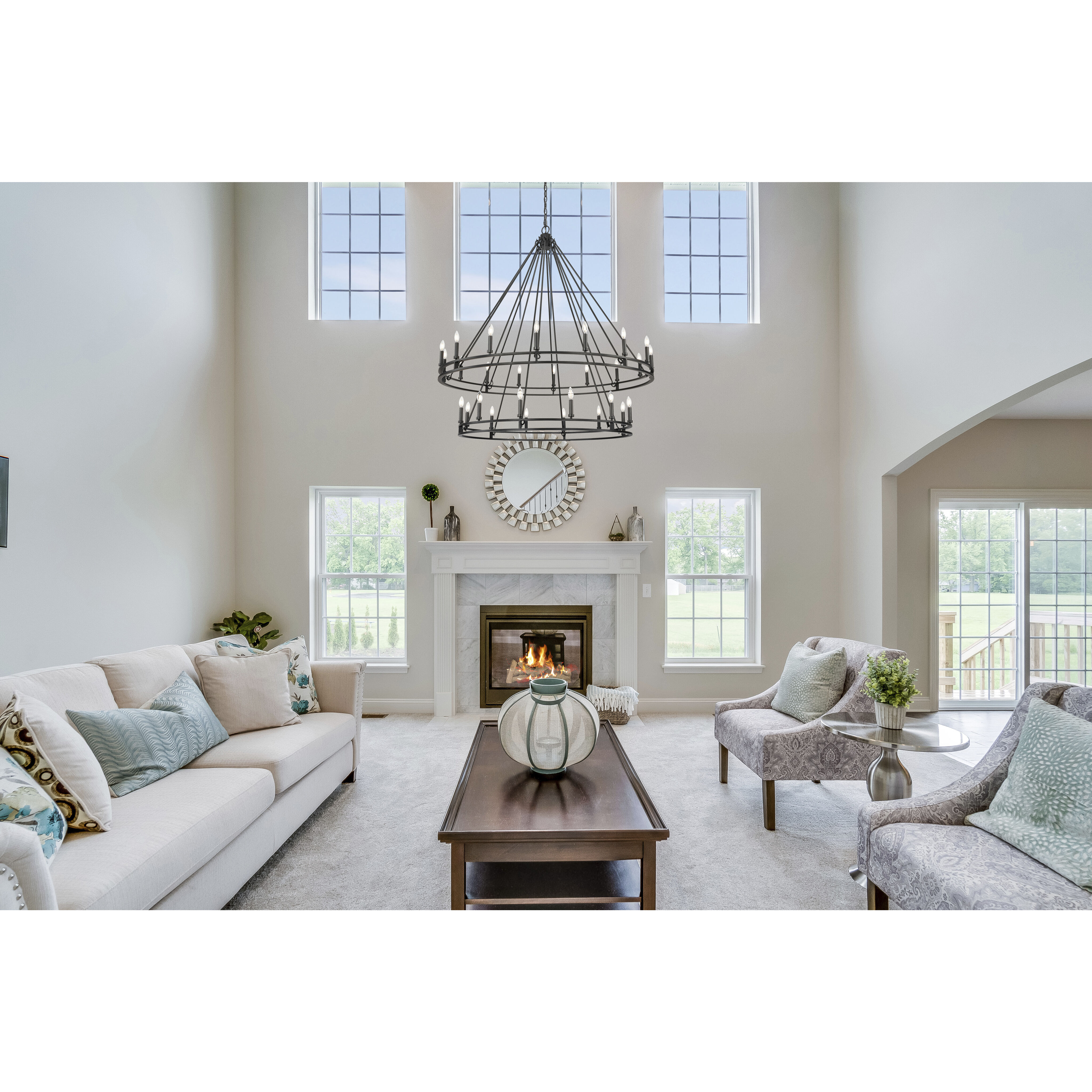 Dennison 28 Light 60 inch Matte Black Chandelier Ceiling Light