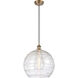 Ballston Deco Swirl 1 Light 14 inch Brushed Brass Pendant Ceiling Light