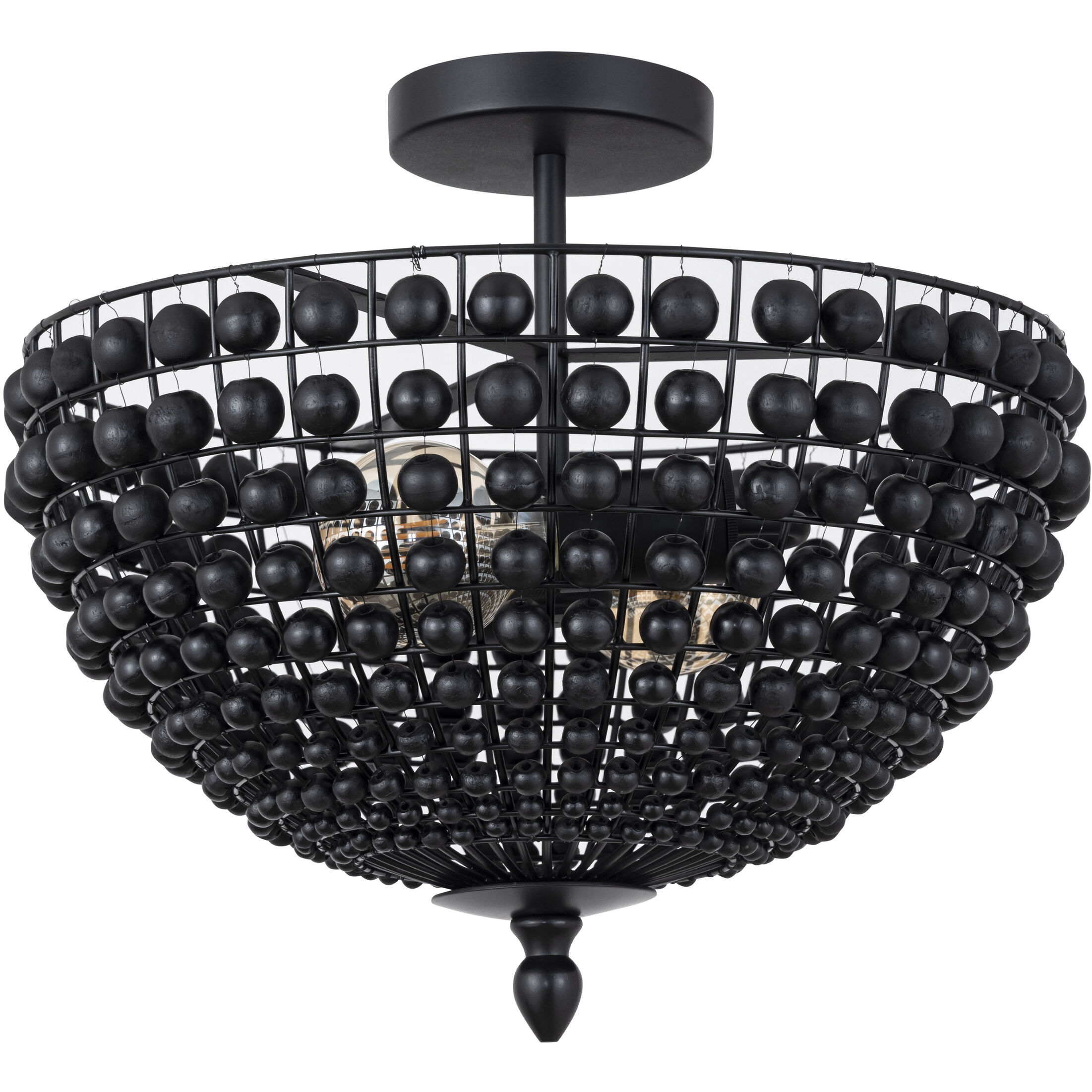 Burkley 2 Light 16 inch Matte Black Semi-Flush Mount Ceiling Light