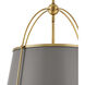 Clarke 1 Light 16.25 inch Lacquered Dark Brass with Dark Matte Grey Indoor Chandelier Ceiling Light