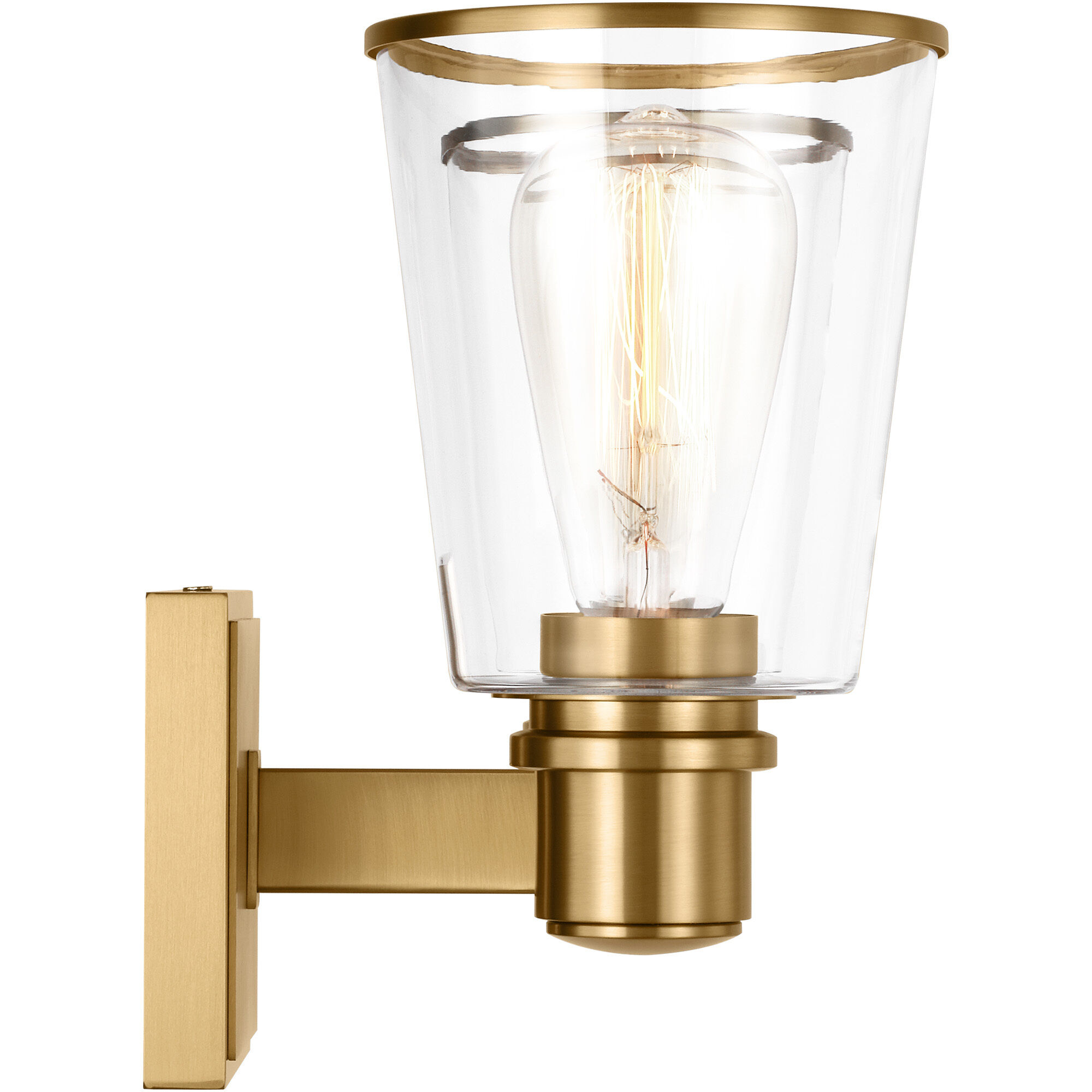 C&M by Chapman & Myers Alessa 2 Light 13.63 inch Burnished Brass Bath Vanity Wall Sconce Wall Light