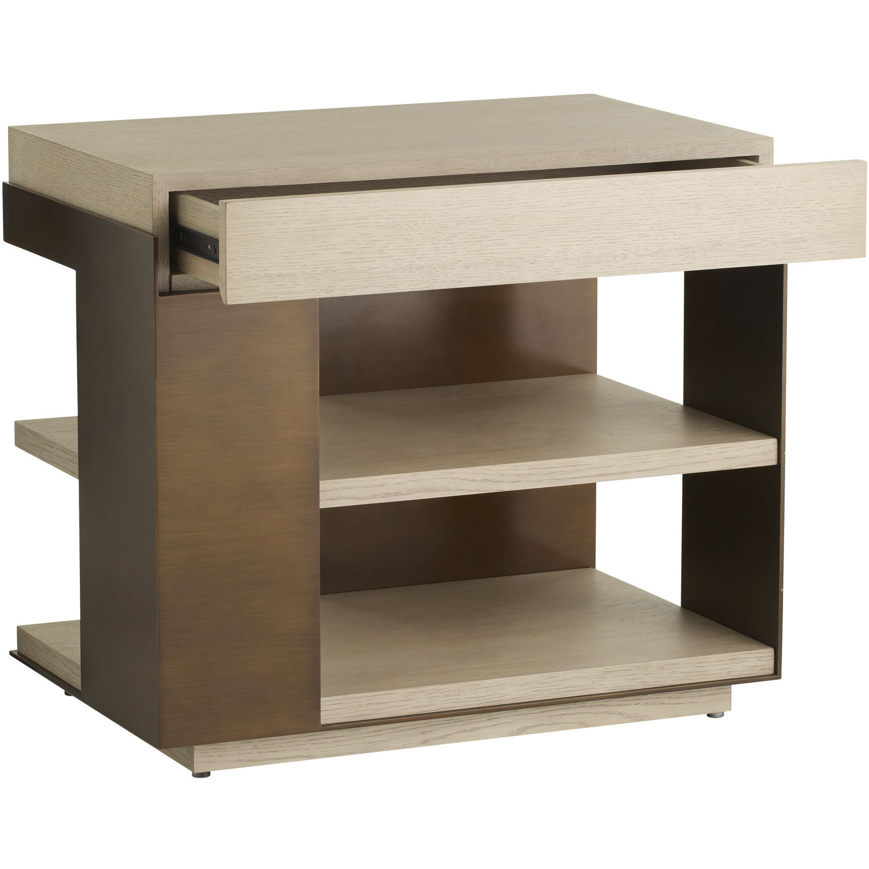 Norwich 30 X 26.5 inch Smoke and Vintage Brass Side Table