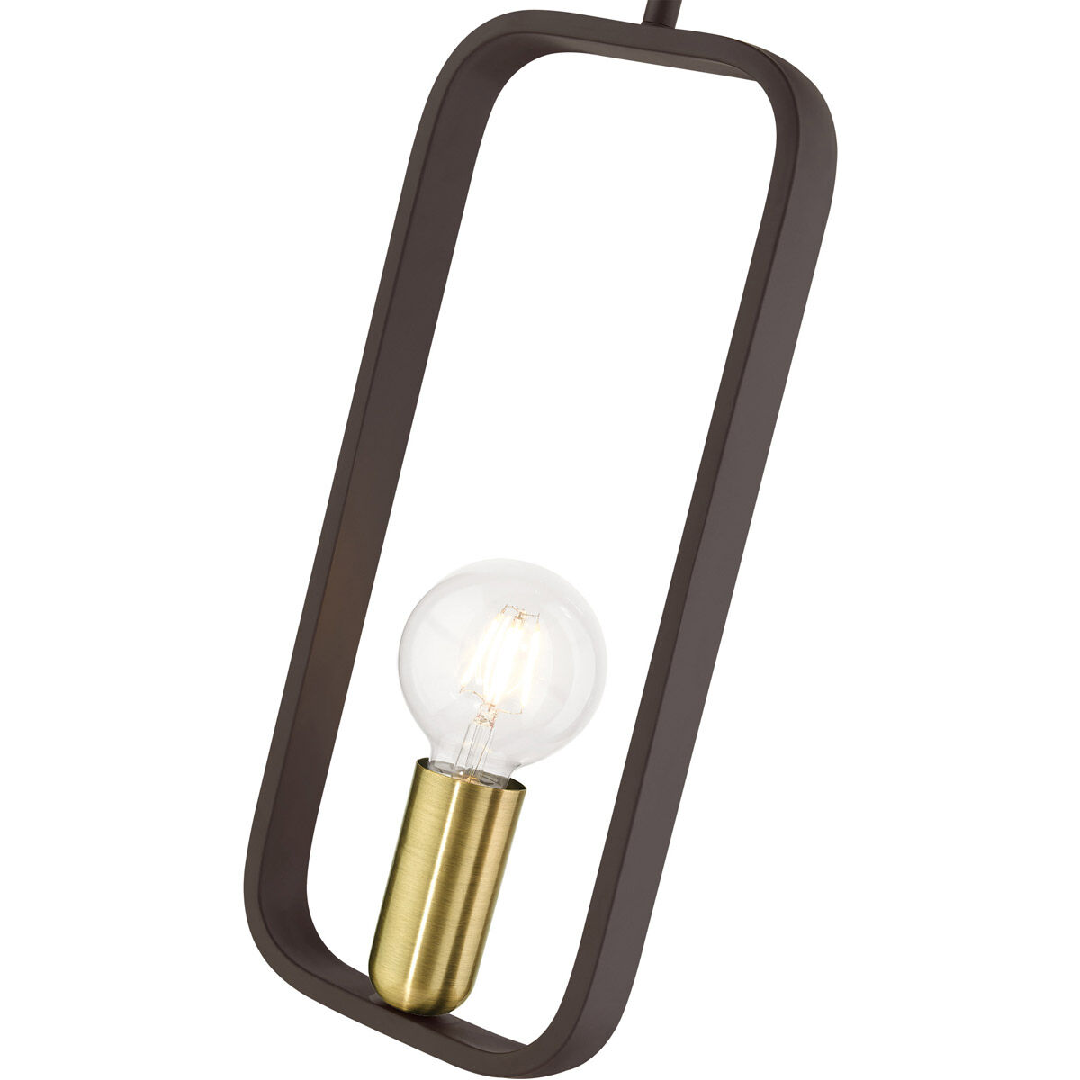 Bergamo 1 Light 5 inch Bronze with Antique Brass Accents Pendant Ceiling Light