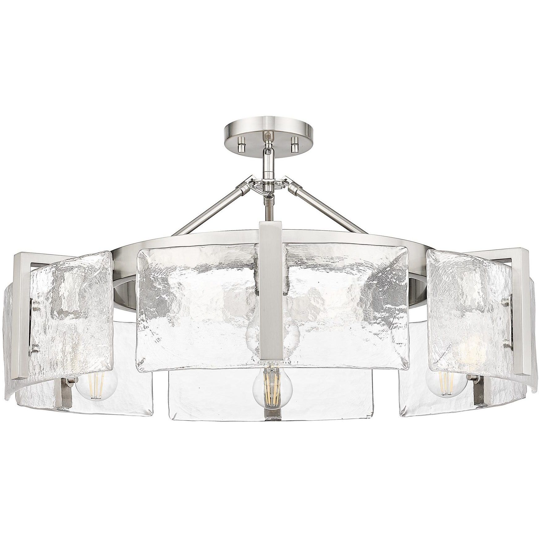 Aenon 6 Light 27.75 inch Pewter Semi-Flush Mount Ceiling Light